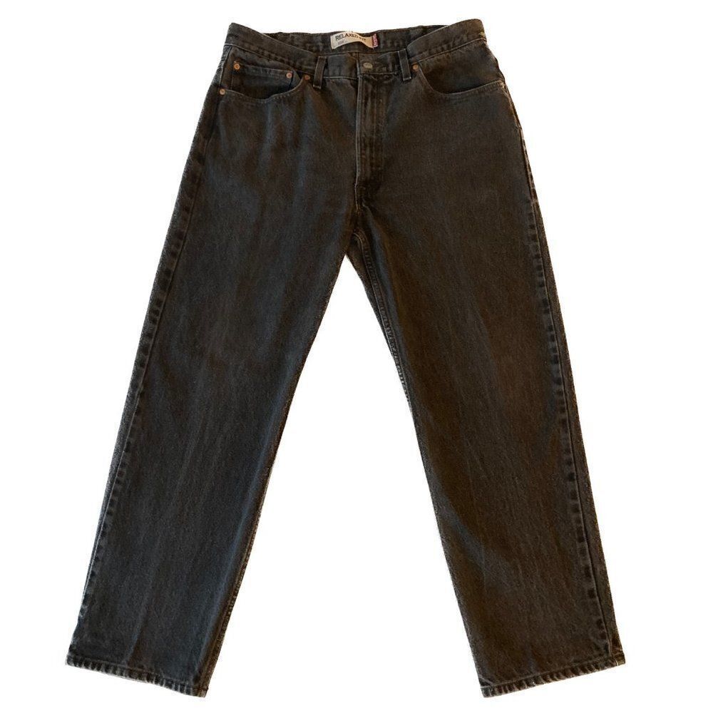Levi's 550 Men’s Black Relaxed Fit Straight Leg Jeans 100% Cotton Size 38 X 32